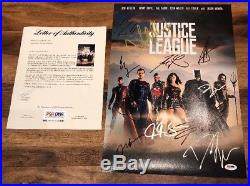 12 JUSTICE LEAGUE MOVIE Cast Signed Poster Autographed Photo PSA/DNA LOA Gadot