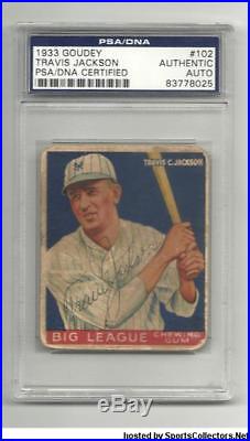 1933 Goudey Autographed Signed PSA/DNA Travis Jackson Starting at. 99 cents
