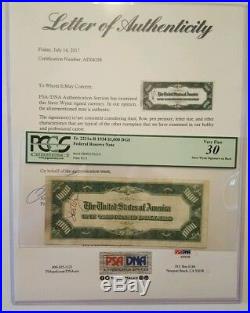 1934 $1000 Bill US Federal Reserve Note RARE Steve Wynn Autograph PCGS & PSA/DNA