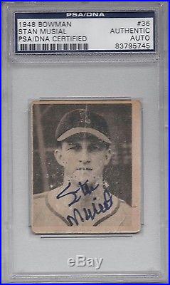 1948 BOWMAN STAN MUSIAL #36 PSA/DNA Certified Auto Autograph Signed Rookie RC