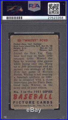 1951 Bowman #1 Whitey Ford Rookie HOF Signed Auto Autographed Yankees PSA/DNA