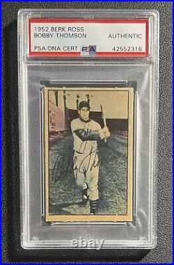 1952 Berk Ross Bobby Thomson RC Signed PSA/DNA Authentic Autograph Giants Rookie