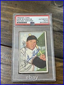 1952 Bowman Enos Slaughter Autographed Signed Card. #232. PSA/DNA Certified