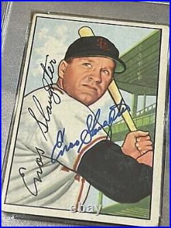 1952 Bowman Enos Slaughter Autographed Signed Card. #232. PSA/DNA Certified