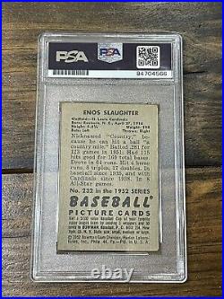 1952 Bowman Enos Slaughter Autographed Signed Card. #232. PSA/DNA Certified