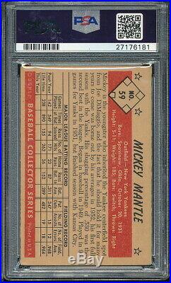 1953 Bowman Color Mickey Mantle autograph #59 Yankees PSA/DNA 9