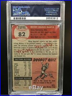 1953 Topps #82 Mickey Mantle PSA DNA Auto/Autograph 8