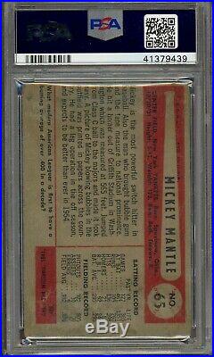 1954 Bowman #65 Mickey Mantle Yankees HOF Signed AUTO PSA/DNA PSA 10 HIGH END