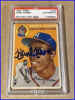 1954 Topps Hank Aaron PSA DNA Signed Autographed Auto