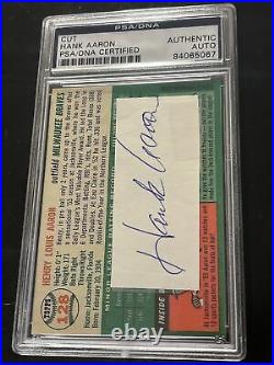 1954 Topps Hank Aaron Rc Cut PSA/DNA AUTO Rookie Card RP Authentic Auto Braves