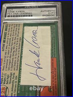 1954 Topps Hank Aaron Rc Cut PSA/DNA AUTO Rookie Card RP Authentic Auto Braves