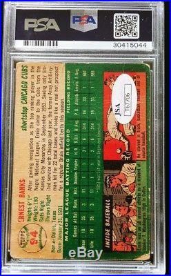 1954 Topps Signed ERNIE BANKS HOF #94 PSA/DNA Rookie Auto