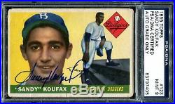 1955 Topps #123 PSA/DNA 9 Sandy Koufax Auto Signed Rookie Card Autograph Dodgers