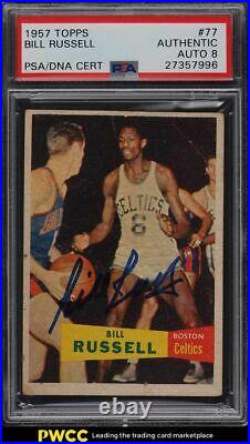 1957 Topps Basketball Bill Russell ROOKIE RC PSA/DNA 8 AUTO #77 PSA Auth