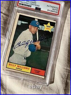 1961 Topps Billy Williams Rookie Autograph PSA/DNA HOF Cubs