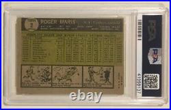 1961 Topps ROGER MARIS Signed Autograph Baseball Card PSA 4 MC PSA/DNA 10 Yankee
