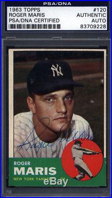 1963 Topps #120 Roger Maris Signed Auto Autographed Card Yankees PSA/DNA 685513