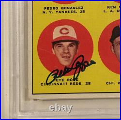 1963 Topps PETE ROSE Signed Autograph Rookie Baseball Card PSA/DNA 10 PSA 3 Reds