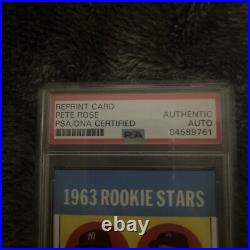 1963 Topps Reprint #537 Pete Rose Autograph RC Rookie Gem Mint PSA DNA Auto