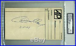 1964 CASSIUS CLAY-MUHAMMAD ALI AUTOGRAPH with HISTORICAL SIGNIFICANCE PSA/DNA 9
