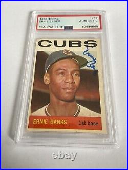 1964 Topps Ernie Banks #55 Auto PSA/DNA Signed Chicago Cubs HOF Autographed
