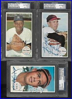 1964 Topps Giants Near Complete Autographed Set Mantle Mays Aaron 58/60 Psa/dna