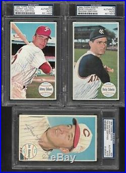 1964 Topps Giants Near Complete Autographed Set Mantle Mays Aaron 58/60 Psa/dna
