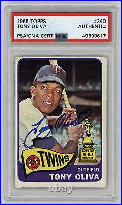 1965 TWINS Tony Oliva signed card Topps #340 PSA/DNA AUTO All-Star Rookie Card