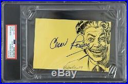 1966 Cesar Romero Joker Batman Signed 4x6 Sketch (PSA/DNA Slabbed)