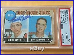 1968 Topps Johnny Bench RC Auto PSA DNA Signed Slabbed