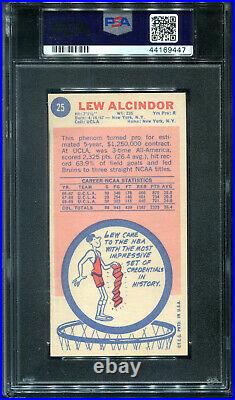1969 Topps #25 Kareem Abdul-Jabbar Lew Alcindor RC Auto PSA DNA 4 Autograph 10