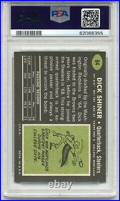 1969 Topps Football Dick Shiner Rookie Card RC #64 DNA CERT AUTOGRAPH AUTH PSA 7