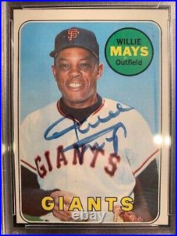 1969 Topps Willie Mays #190 PSA/DNA Authentic Autograph 9 Clean card