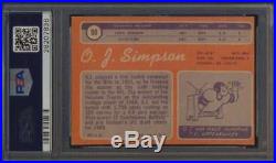 1970 Topps #90 O. J. Simpson HOF RC Autographed PSA/DNA Authentic 44196