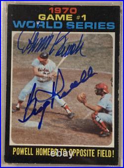 1971 Topps JOHNNY BENCH BOOG POWELL Signed Baseball Card #327 PSA/DNA