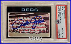 1971 Topps PETE ROSE Signed Reds Team Baseball Card #357 PSA/DNA Auto Grade 10