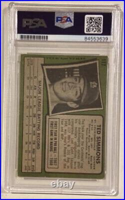 1971 Topps TED SIMMONS Signed Rookie Baseball Card PSA/DNA #117 Auto Grade 8