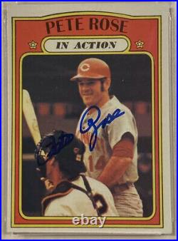 1972 Topps PETE ROSE Signed In Action Baseball Card #560 PSA/DNA Auto Grade 9