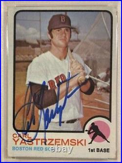 1973 Topps CARL YASTRZEMSKI Signed Autograph Baseball Card #245 PSA/DNA Red Sox