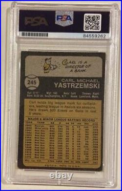 1973 Topps CARL YASTRZEMSKI Signed Autograph Baseball Card #245 PSA/DNA Red Sox