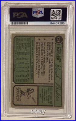 1974 Topps DAVE PARKER Signed Autograph Rookie Baseball Card PSA/DNA #252 Cobra