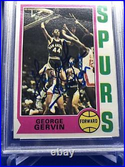 1974 Topps George Gervin RC Signed Autograph Rookie Card #196 PSA/DNA 10 Auto