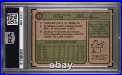 1974 Topps NOLAN RYAN Signed Baseball Card #20 PSA/DNA Auto Grade 10