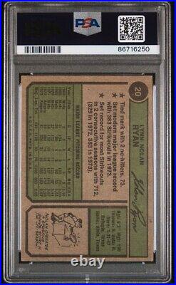1974 Topps NOLAN RYAN Signed Baseball Card #20 PSA/DNA Auto Grade 10