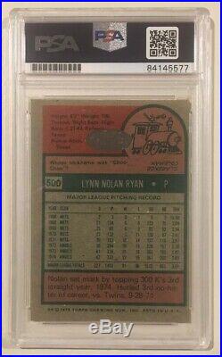 1975 Topps NOLAN RYAN Signed Autographed Baseball Card PSA/DNA #500