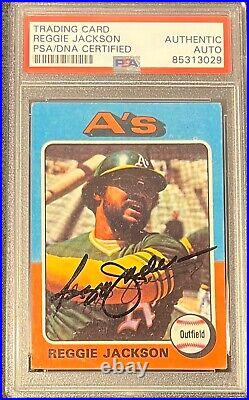 1975 Topps Reggie Jackson Psa/dna Certified Authentic Autograph A's