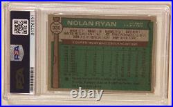 1976 Topps NOLAN RYAN Signed Baseball Card #330 PSA/DNA Auto Grade 10 Angels