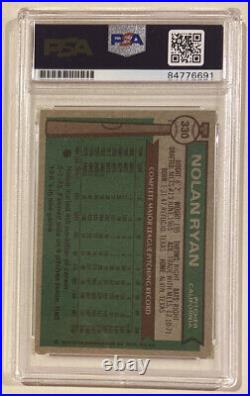 1976 Topps NOLAN RYAN Signed Baseball Card #330 PSA/DNA Auto Grade 10 Angels