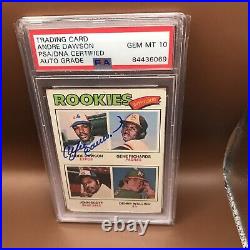 1977 Topps # 473 Andre Dawson RC Rookie Autograph Auto PSA/DNA Certified PSA 10