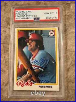 1978 Topps PETE ROSE Signed 44 GAME HITTING STREAK Card #20 PSA/DNA Auto 10
